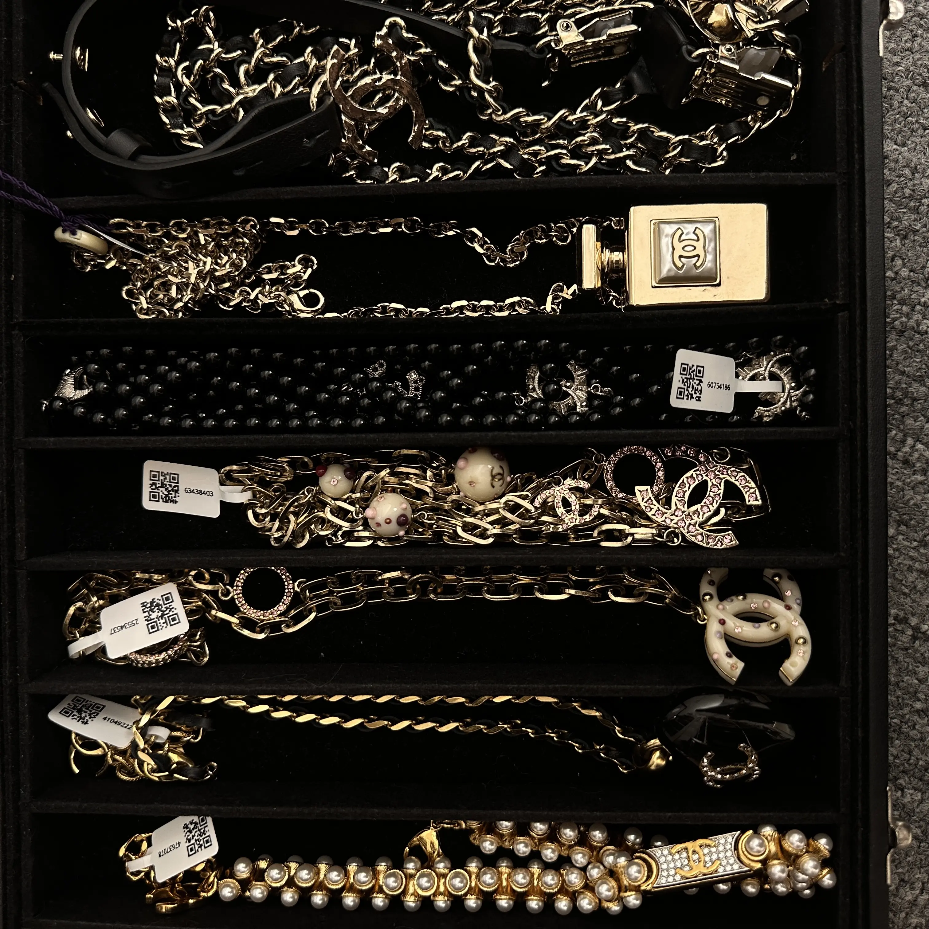 Pre-owned Vintage Chanel Costume Jewelry Lot, Brooches Necklaces Bracelets Rings