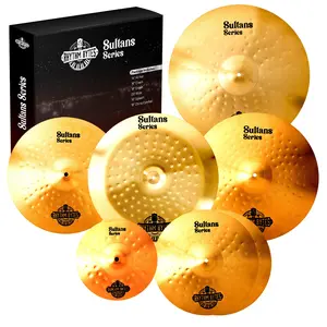 Rhythm Bytes Cymbal Set - New Sultans Series | Complete 7-pcs Drums Set Cymbal Pack Includes 14" Hi-Hats, 16" Fast Crash, 18" Crash, 20" Ride, 10" Splash, 18" China