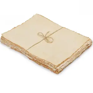 Watercolor Paper 6 X 4 inches 150 GSM Thick Deckle Edge Cotton Handmade Paper 50 SheetsVintage Toned