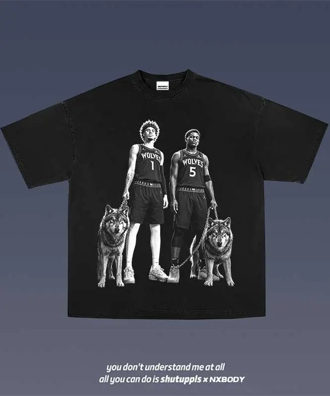 Anthony Edwards x LaMelo Ball Inspired Basketball Graphic T-Shirt, Streetwear Sports Fan Tee, Vintage Style Apparel