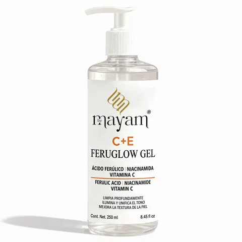 Mayam Beauty C+E FeruGlow Facial Cleansing Gel 250 ml Anti-Aging Antimicrobial Cleanser with Niacinamide & Vitamin C for Skin Repair