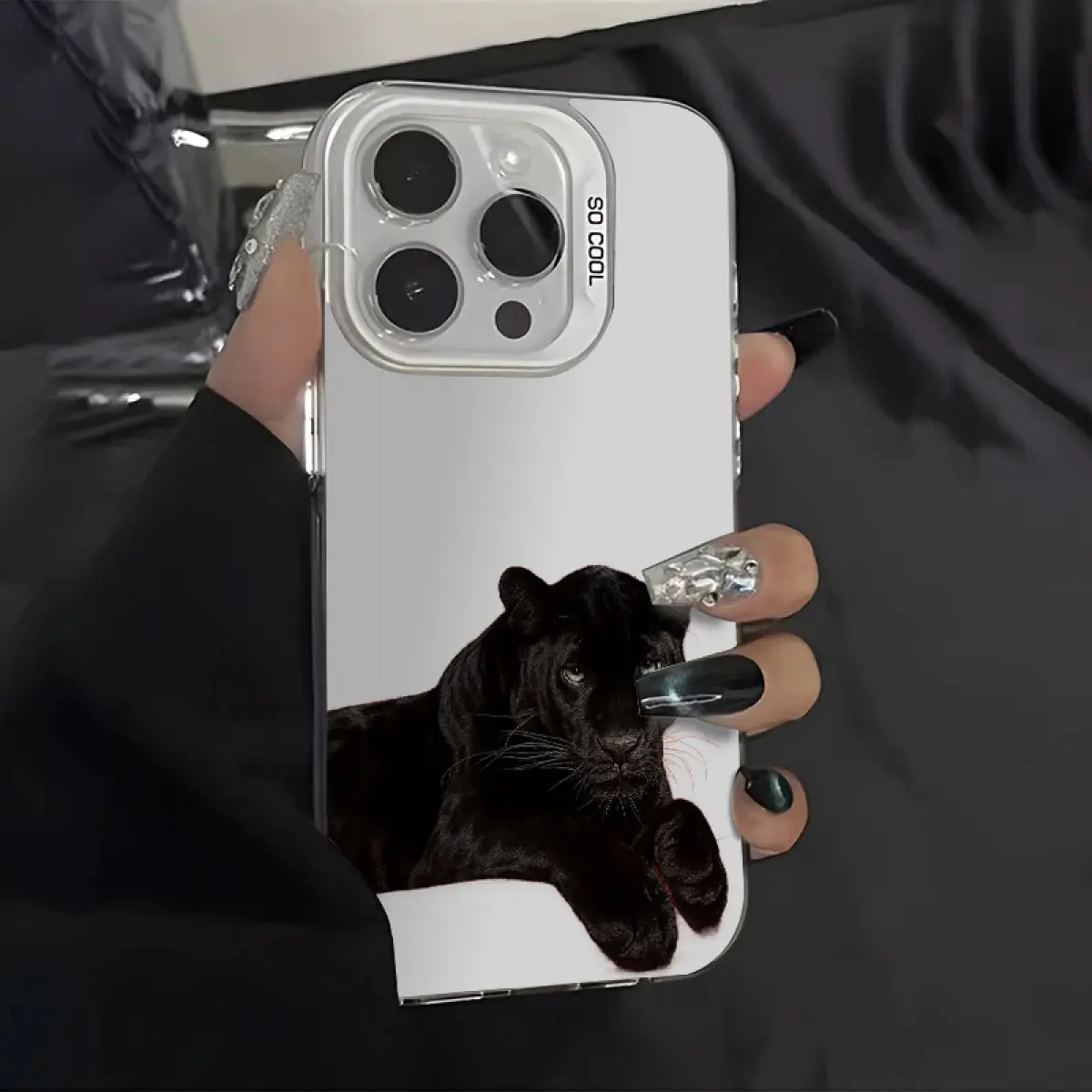 ​​For iPhone 17/16/15/14/13/12/11 Pro Max/Pro/Plus/Air - Panther Matte Phone Case with Mysterious Design​​