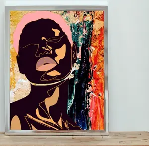 Abstract Afro Woman Wall Art, Colorful Expressionist Poster Celebrating Melanin Beauty, Contemporary Black Art Prints Unframed