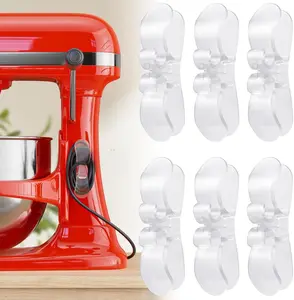 6PCS Clear Appliance Cord Organizer – Stick-On Cord Wrapper & Winder for Kitchen, Air Fryer, Blender, Coffee Maker