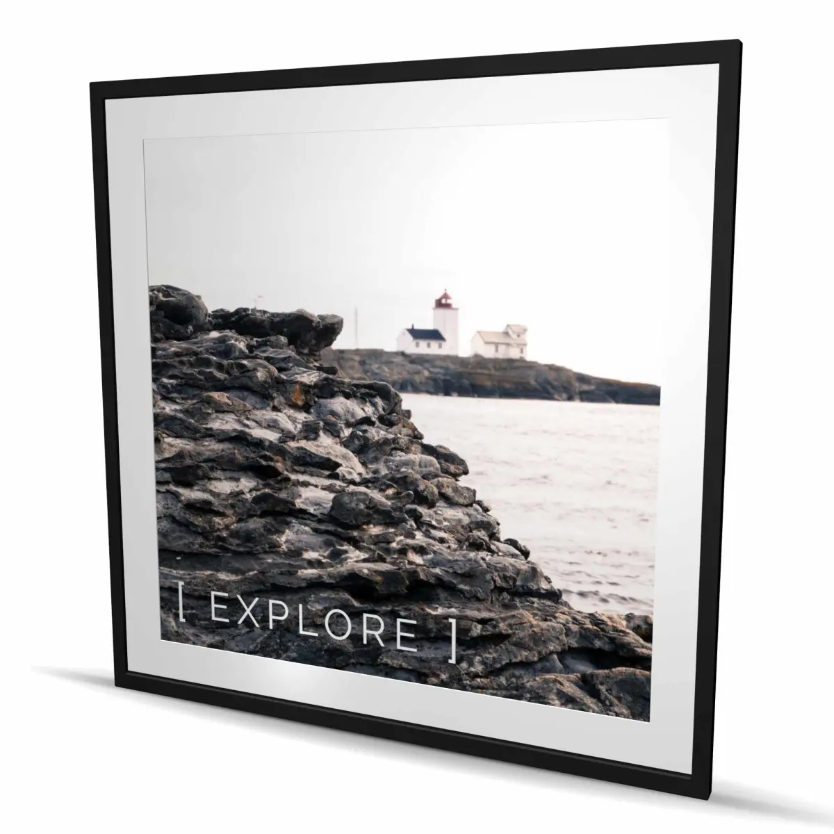 212 MAIN Coastal Beige Framed Matted Print Wall Art - 48x48 in. Artistic Photo, Modern Home Decoration, Bedroom Accent, Ideal Gift (Model C1FM4848H0DMD9), 48 X 48 In.