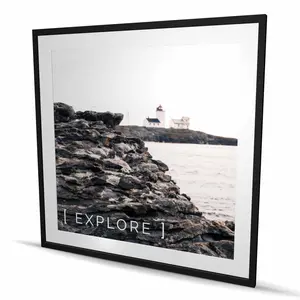 212 MAIN Coastal Beige Framed Matted Print Wall Artwork - 48x48 in Artistic Photo, Modern Home Decor for Room, Ideal Gift (Model C1FM4848H0DMD9)