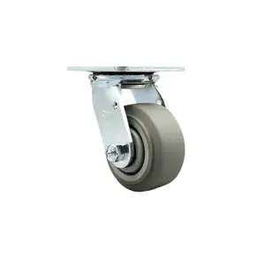 Service Caster MCM-SCC-30CS420-TPRRF Replacement for McMaster Carr Caster 30305T56 - Swivel Top Plate Caster with 4 in. Thermoplastic Rubber Flat Tread Gray Wheel - 300 lbs Capacity per Caster