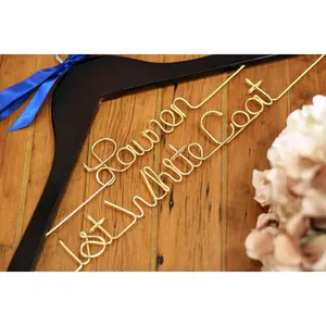 First White Coat Hanger - Medical Graduation Ceremony Gift - Personalized Wire - Solid Wood  Organizer Hanger