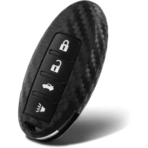 Key Fob Cover Case Compatible with Infiniti EX35 FX35 FX37 FX50 G25 G35 G37 JX35 M35 M35H M37 M45 M56 Q40 Q50 Q60 Q70 QX50 QX56 QX60 QX70 4 Button Keyless Entry Remote