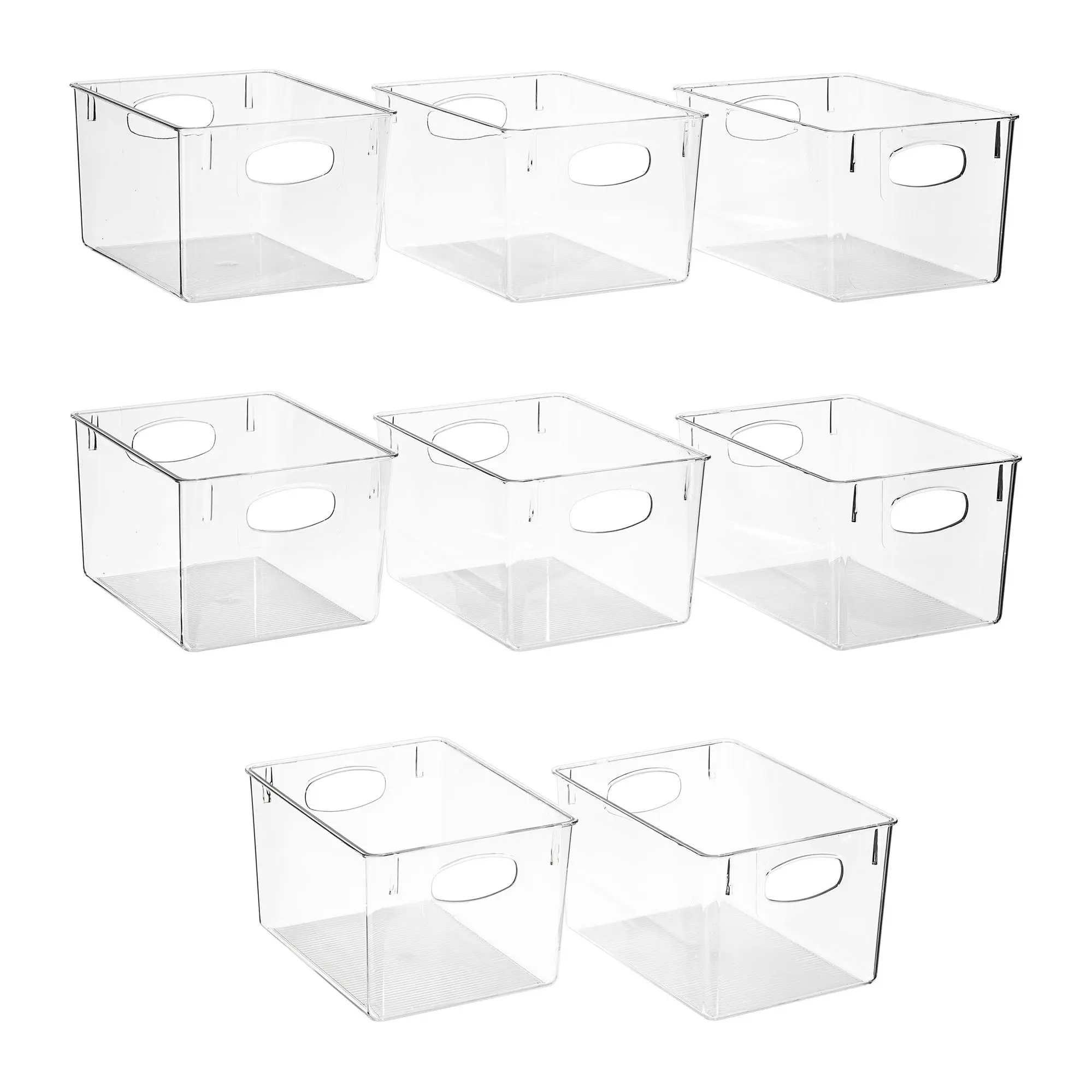 Sorbus Set of 8 Clear Fridge Bins with Handles