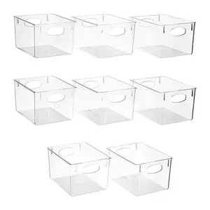 Sorbus Set of 8 Clear Fridge Bins with Handles