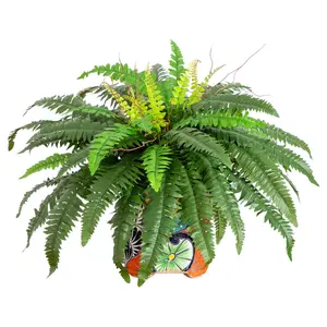 Nearly Natural 21" Artificial Boston Fern in Planter