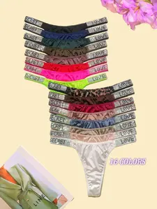 3~6 Packs Women's shining & sparkling A+rhinestone thongs / briefs (2 style to choose 16 colors), high quality, comfortable and fresh underwear，panties, suitable for daily life, sports, and four-season multi-pack fashion women's underwear size for S-XL