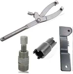 4Pcs Flywheel Variator Locking Tool Adjustable Spanner Wrench Holding Remove Tools 24mm 27mm Magneto Flywheel Puller and 20mm 24mm Clutch Lock Nut Spanner Tool