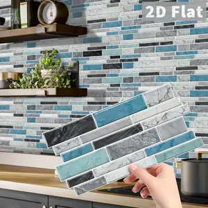 48pcs Marble Pattem Wall Sticker, Self AdhesivePeel & StickWall Decal, Waterproof & Oil-proof WallSticker For KitchenBathroom Home Office Decor