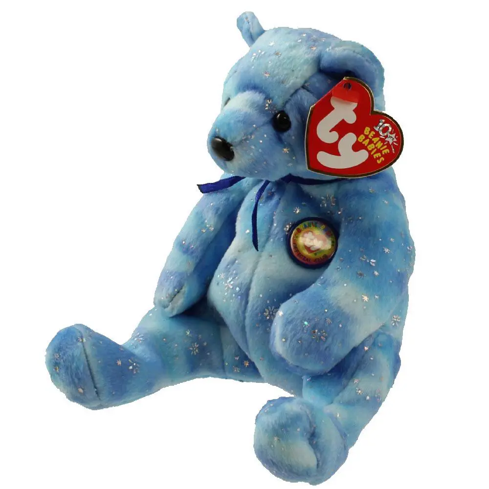 TY Beanie Baby - CLUBBY 6 the Bear (Blue Version) (8 inch) (2003) - MWMTs