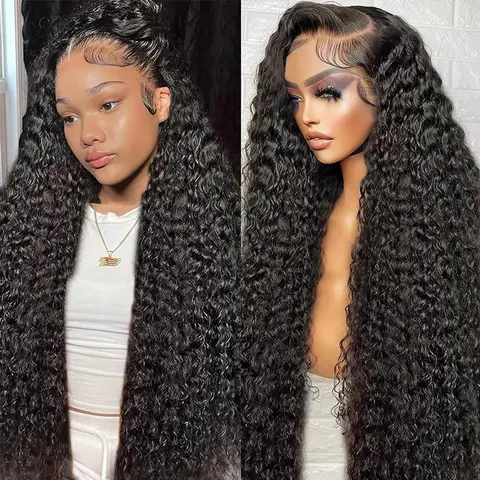 Female 6x13 Glueless Closure Human Hair Wig, 300% High Density 4/27 Natural Color Deep Wave, Pre-Styled (Plucked, Cut, Bleached), Adjustable Drawstring, Wear-and-Go for Parties, Outdoor Activities