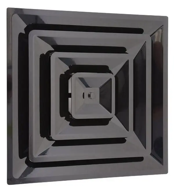 212 MAIN Havaco Technologies HT-2X2-SPL-12-BK Square Plastic ABS Supply Drop-In, 24x24 in Size, 12 in Boot, Quick Connect, 3-Cone Diffuser, Easy Install, 157x Less Conductive Than Metal, Efficient Cleaning
