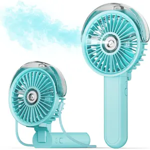 Portable Misting Fan - 180? Foldable Handheld Personal Fan with Mist , 3 Speeds, 30ml Water Tank, USB Rechargeable - Ideal for Travel, Outdoors, Makeup, Camping, , and Office Use