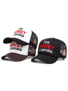 2026 New Personalized Creative Breathable Mesh Hat MONEY Embroidered Skateboarding Hat Street Fashion Hip Hop Hat Daily Commuting Decorative Hat Outdoor Leisure Sports Sunshade Hat Male Female Same Style Baseball Hat