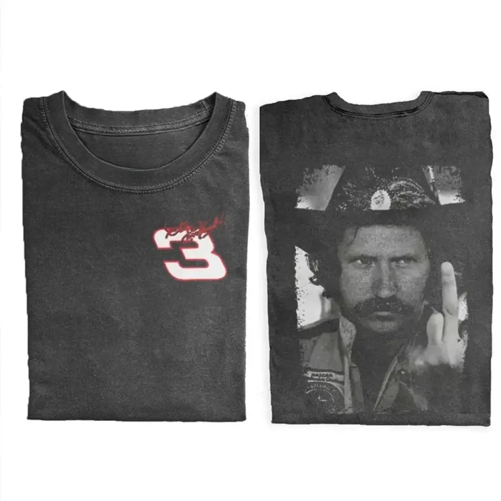 Comfort Colors Dale Earnhardt Finger 2 sides Vintage T-Shirt, Fashion Cotton, Crewneck For Men, For Women, Menswear Cotton Fabric