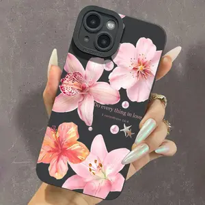 Floral Pattern Phone Case, Anti-drop Cellphone Protective Case, Total Protective Shockproof Mobile Phone Cover for iPhone 16 15 Pro Max 14 13 12