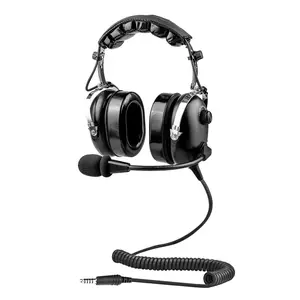 Aviation Headset for Helicopter, with U174/U Plug Cable, Noise Cancelling Mic, Comfortable Ear pads, includes Headset Bag