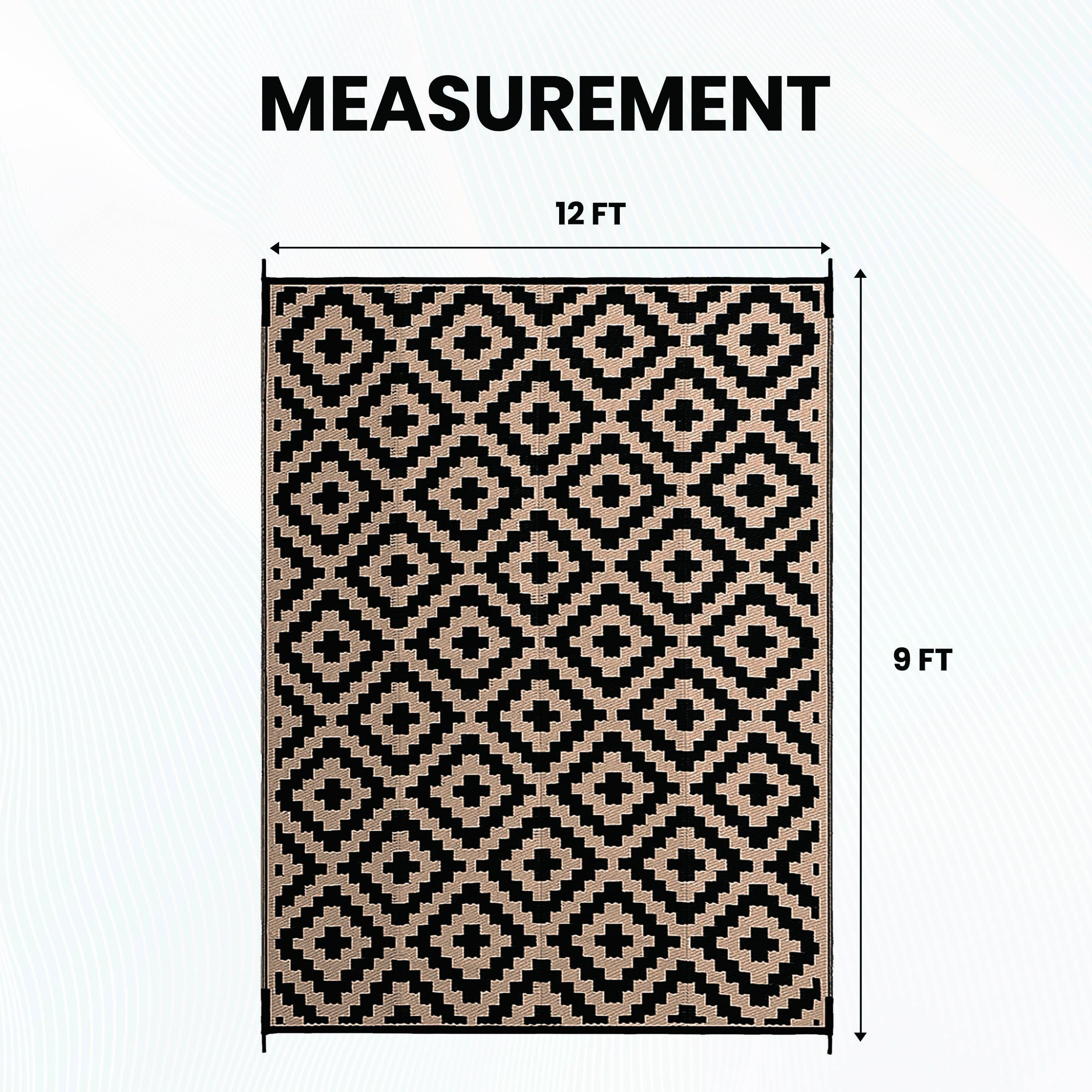 Diamond Black & Brown 9 x 12 feet