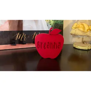 Personalized Decorative Back to School Apple, Shelf Sitter, Tiered Tray, Fall Decor, 3D Printed