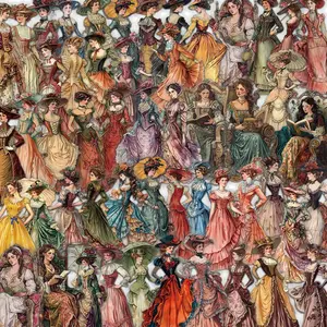 Vintage Women Pattern Sticker, 50pcs/set Retro Fashion Themed Decorative Sticker, DIY Decals for Water Bottle, Laptop, Phone Case, Scrapbooking, Journal Making, Protector