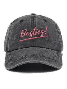 Besties Embroidered Hat, Friendship Quote couple Hat, Funny Hat, Matching BFF Cap, Cute Trendy Hat