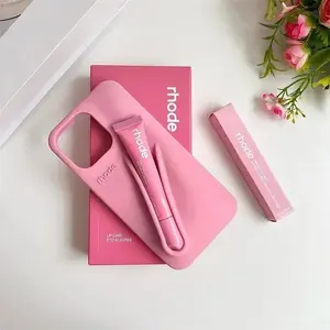 Trendy Phone Case with Lip Care Holder, Soft Touch Silicone Cover for iPhone 11–17 Series, Shock-Absorbing & Easy Carry Design