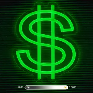LED Neon Sign Money Adjustable USB Powered Wall Decor, Home Bedroom Game Room Business Bar Shop Office Decoration