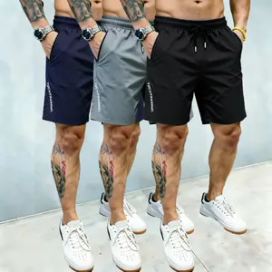3 Piece  Men's shorts set, available in black, gray, and navy blue, featuring slanted pockets with zippers. Versatile and casual, suitable for everyday wear. Men's overalls shorts set.