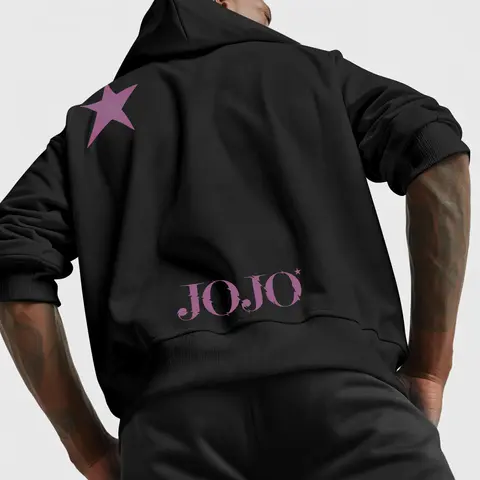 JoJo Mark Star Icon Character Graphic Hoodie Made in USA | Premium Cotton Streetwear Sweatshirt | JoJo’s Bizarre Adventure Inspired Pullover | Unisex Anime Fashion Hoodie Oversized Fit