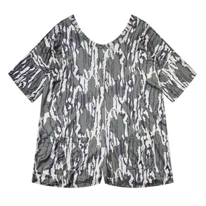 Women's Casual Camouflage Jumpsuit Short Sleeve Romper Camo One Piece Outfits