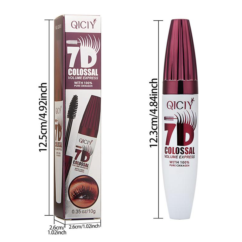 QICIY 7D Colossal Volume Express Flawless Mascara Waterproof Volumizing & Curling Smudge Proof Vegan Cruelty Free Easy Application for Beginners Long Lasting Natural Non Smudged Tubing Mascara for All Ages Skin Types Makeup