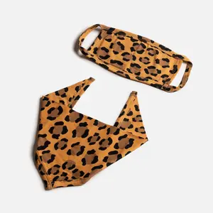 Matching Human & Dog Bandana & Face Mask - Leopard