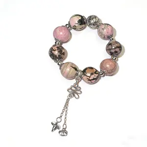 Rhodonite bracelet 20mm beads