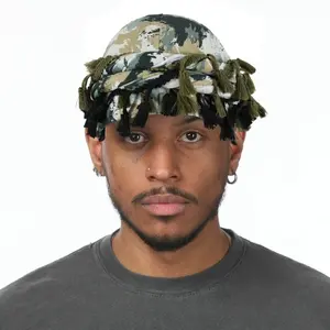 Hip Hop Bandana Hat with Punk Raw Hem & Tassel Detail - Stretch Fit, Lightweight Beanie for Christmas, Men's Hat, Punk, Tassel, Beanie, Worker Cap