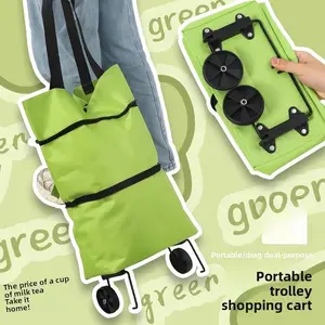Portable Folding Shopping Cart – Lightweight Trolley with Wheels for Groceries & Packages