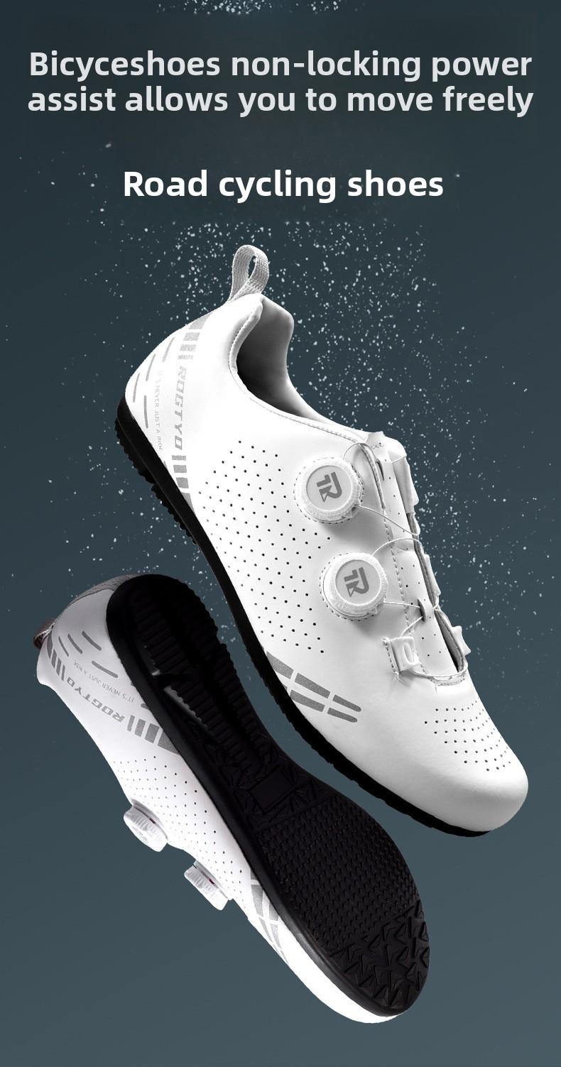 Road bike non-locking shoes for men and women, lightweight cycling shoes, mountain bike rubber-soled shoes, dual-twist adjustment equipment