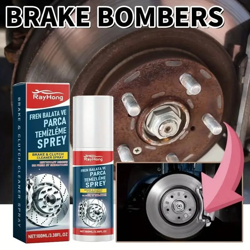 Rayhong Professional Brake Disc Cleaning Spray, Disk Cleaner, Lubricates Brakes, Reduces Noise, Enhances Braking Performance, for Cars, Trucks, Motorcycles