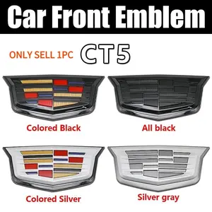 Cadillac Ct5 Front Grille Logo Emblem and Rear Trunk Badge Replacement Set, High-Quality Auto Accessories for Stylish Upgrades, Durable and Reliable Car Part Enhancements