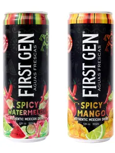 First Gen Aguas Frescas Mexican Fruit Flavored ALL NATURAL Juice Non Sparkling Drinks Spicy Variety Pack