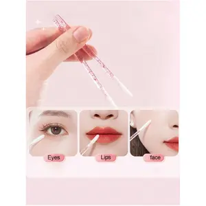 5pcs Flocked Eyelash Cleansing Swab,Transparent Crystal Handle,One-Time Use Lip/Eyebrow Brush,eyebrow mishap