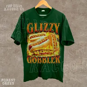 Glizzy Gobbler Faded TShirt-Sweatshirt , Funny Meme Tee for Men Women, Vintage Hot Dog T-Shirt, Weirdcore Gen Z Top, Funny Foodie Gift for Him.