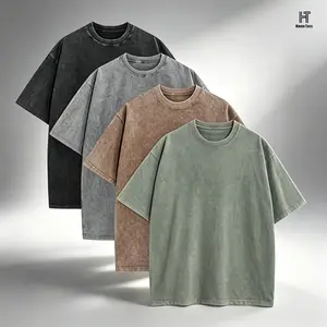 1/4 Pack Oversized Acid Wash T-Shirts, Vintage Washed Cotton Crewneck Tees, Unisex Loose Fit Streetwear Casual Tops Tshirts Soft Menswear Man Gym Fabric Baggy