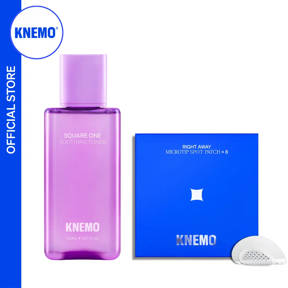 KNEMO Refine & Reset Duo Set: Tea Tree Antioxidant Soothing Toner (250g) & Microtip Patch for Anti-Acne, Redness Relief, Enlarged Pores - Unisex Skincare for Oily & Sensitive Skin, Anti-Oxidants, Acne Care, Enlarged Pores Solutions