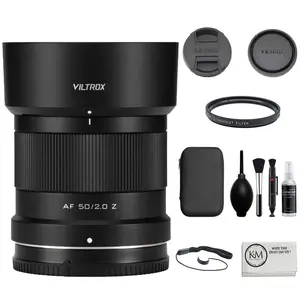 Viltrox AF 50mm f/2 Air Z Lens Compatible with Nikon Z Mount Bundle with UV Filter + Lens Cap Keeper + Cleaning Kit + Cleaning Cloth (5 Items)